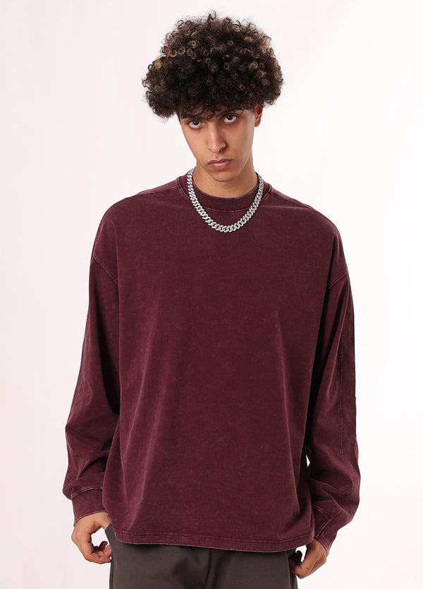 Grunge Style Batik Patchwork Long Sleeve Tee
