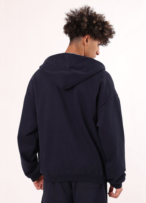 Thermal Side Pockets Zip Up Hoodie
