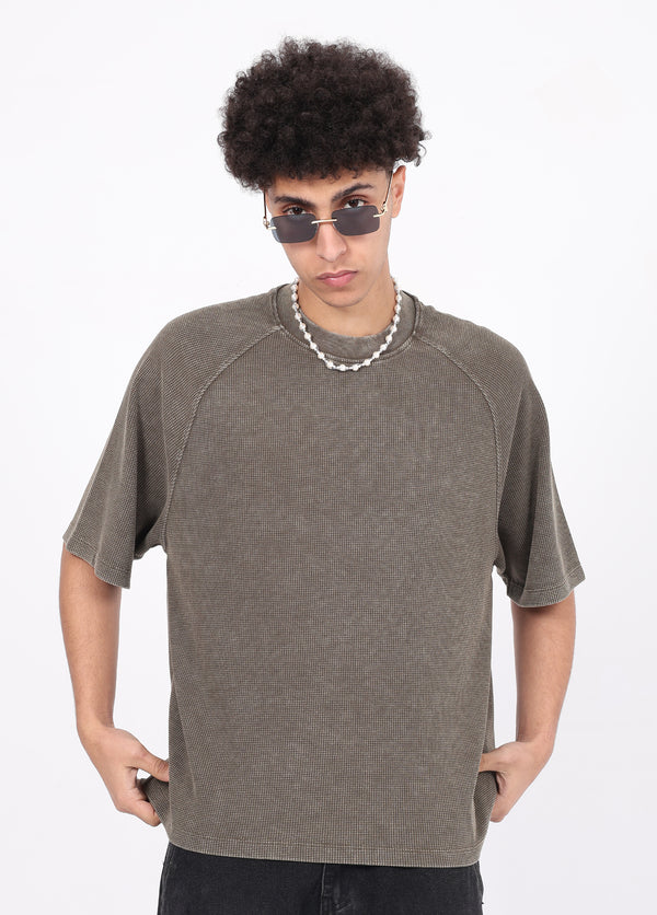Boxy-Fit Waffle Raglan Tee