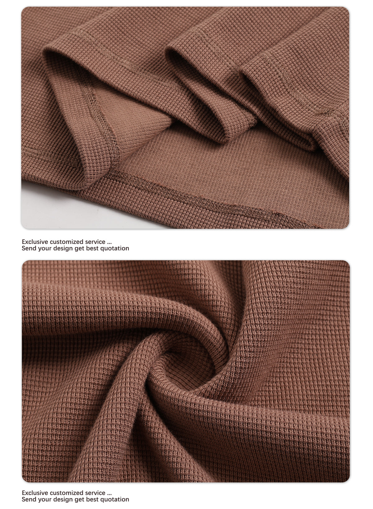 Men's High-Quality Breathable Waffle 330GSM Round-neck Loose-Fitting Casual Long-sleeved T-shirt