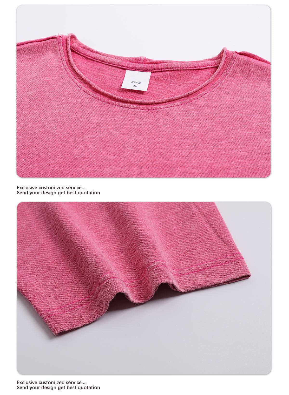 Rolled hem bamboo cotton t-shirt