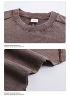 Vintage Washed Bamboo-rib Cotton Vest Raw-edge Sleeve Patched and Stud-embellished Design Chill Vibes Sleeveless T-shirt