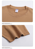 Wholesale 100% cotton 230g heavyweight solid color crew-neck short-sleeve drop-shoulder blank t-shirt