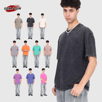 230G Heavyweight Pigment Dyed Washed Vintage Tee Relaxed Drop Shoulder Oversized Fit Cotton T-shirt
