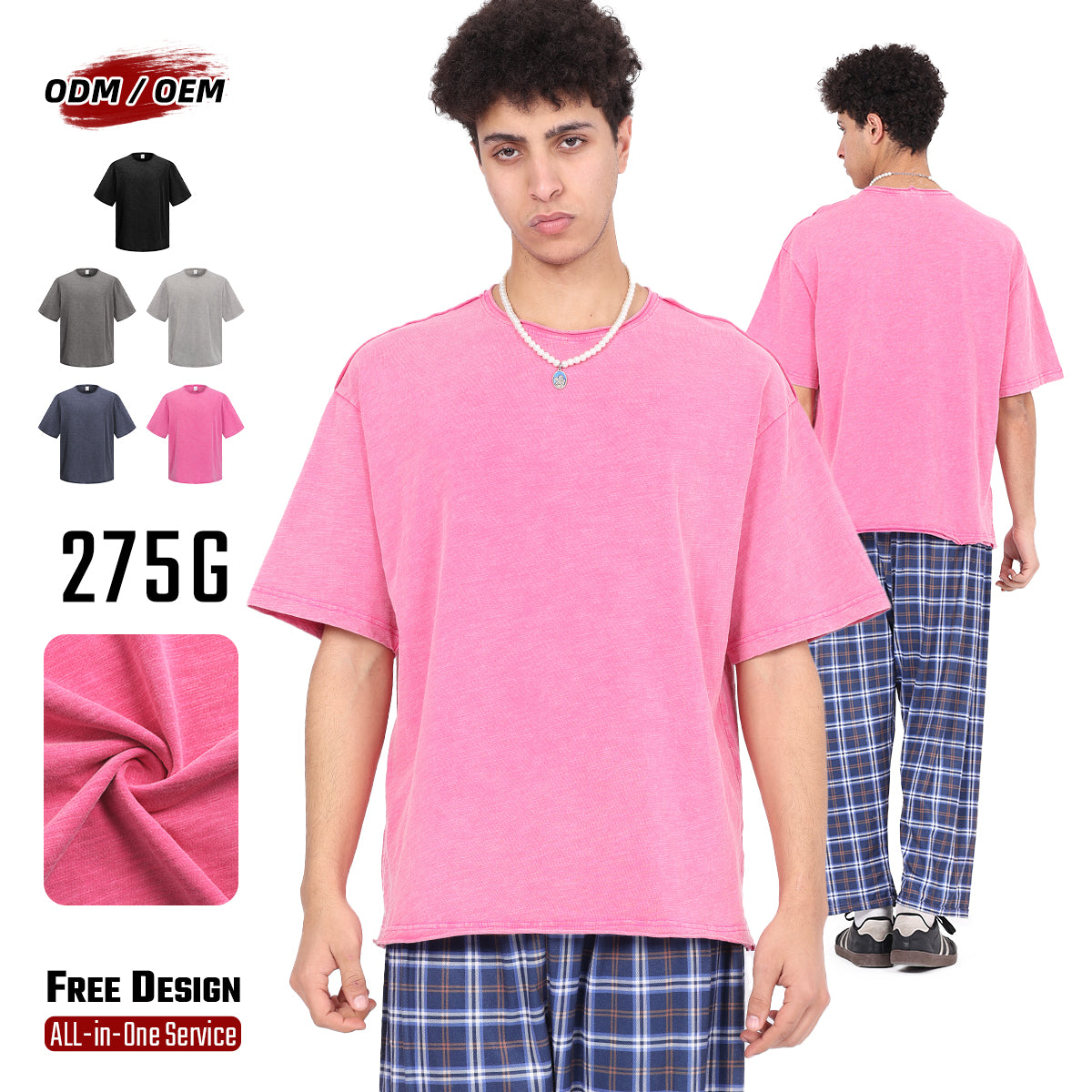 men's snowflake washed slub bamboo cotton t-shirt distressed vintage rolled hem loose-fit short sleeve casual retro t-shirt