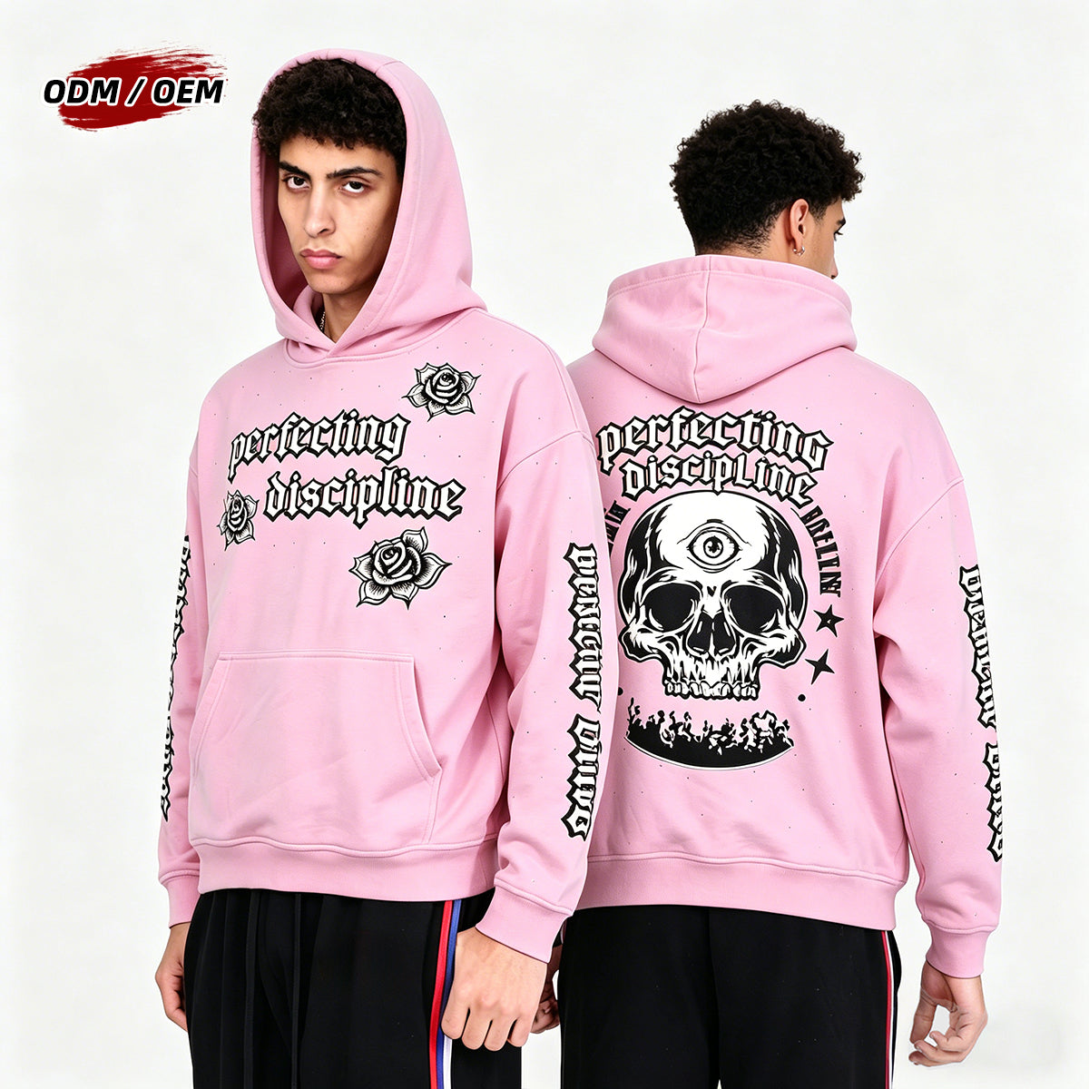 Skull Graphic Rhinestone Hoodie