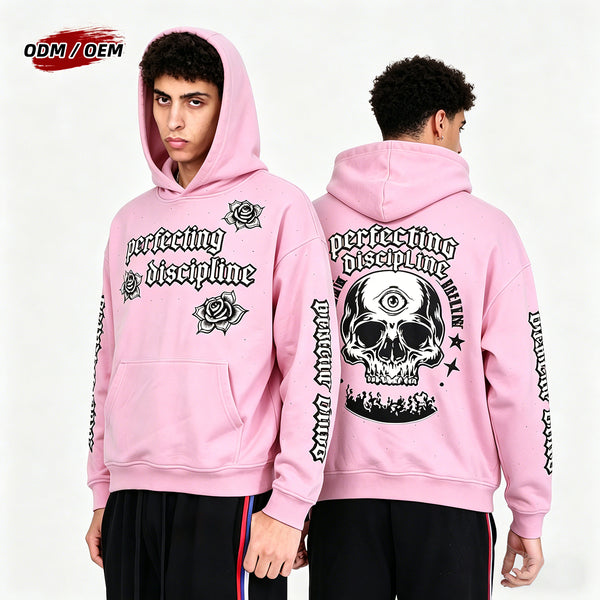 Skull Graphic Rhinestone Hoodie