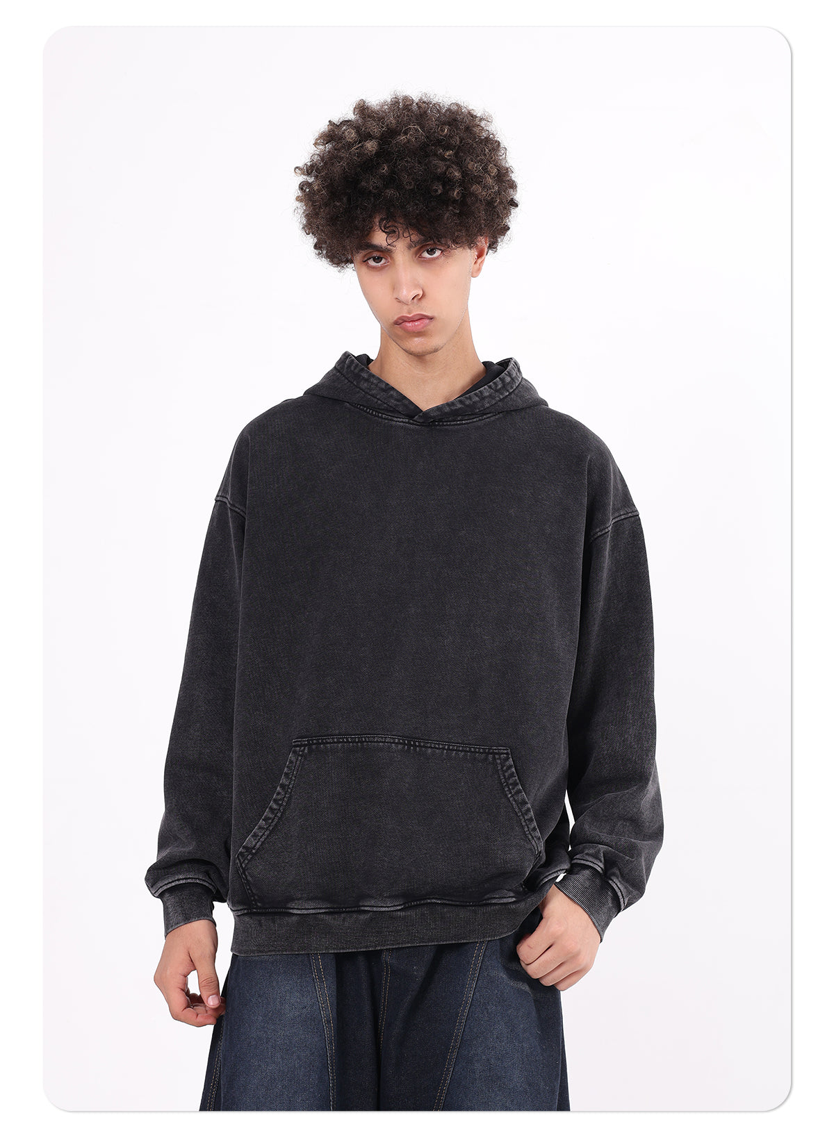 Heavyweight 480g Cotton Batik Hoodie Vintage Custom Washed Pullover Streetwear Men's Loose Hoodie for Winter