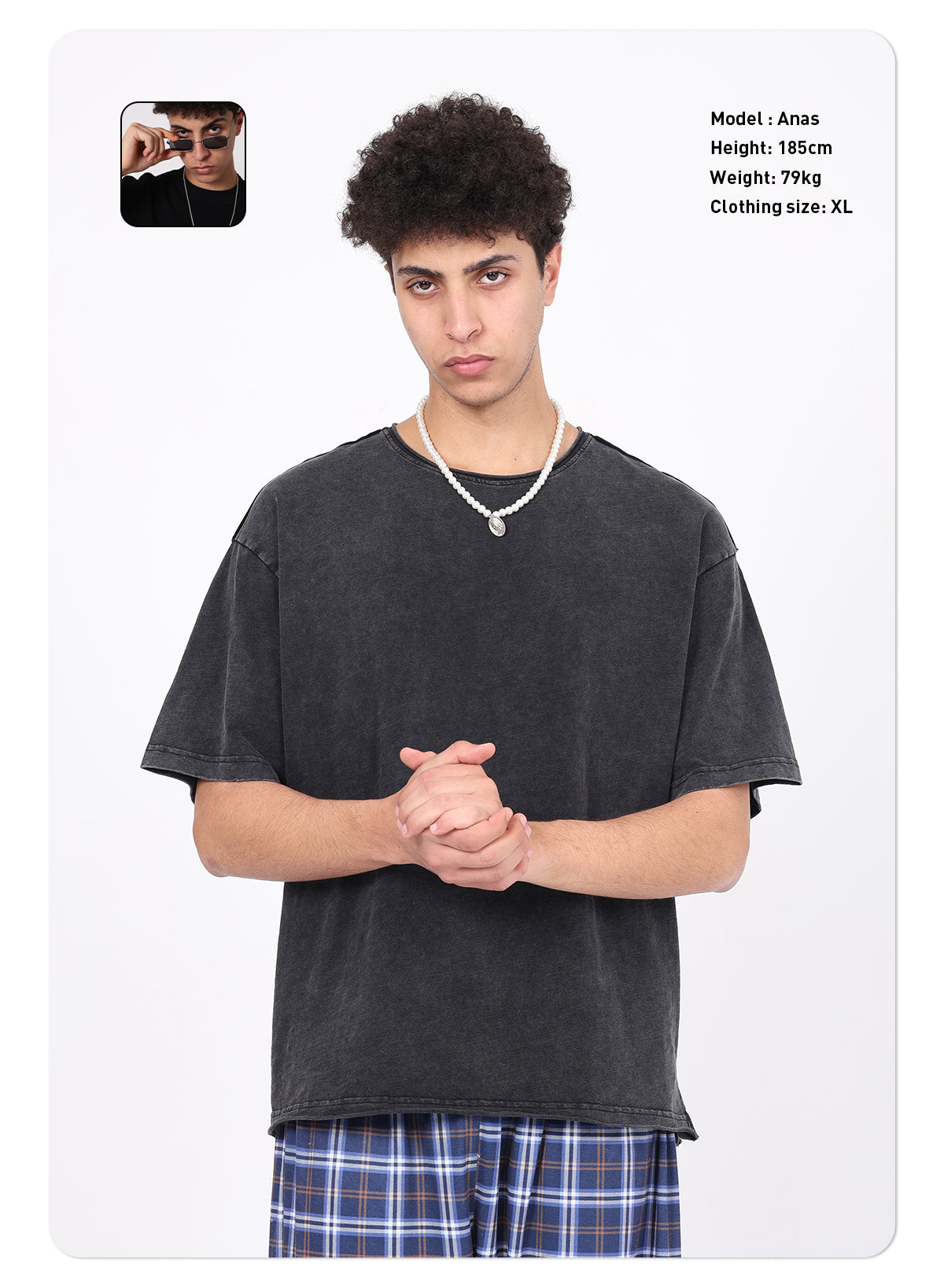 men's snowflake washed slub bamboo cotton t-shirt distressed vintage rolled hem loose-fit short sleeve casual retro t-shirt