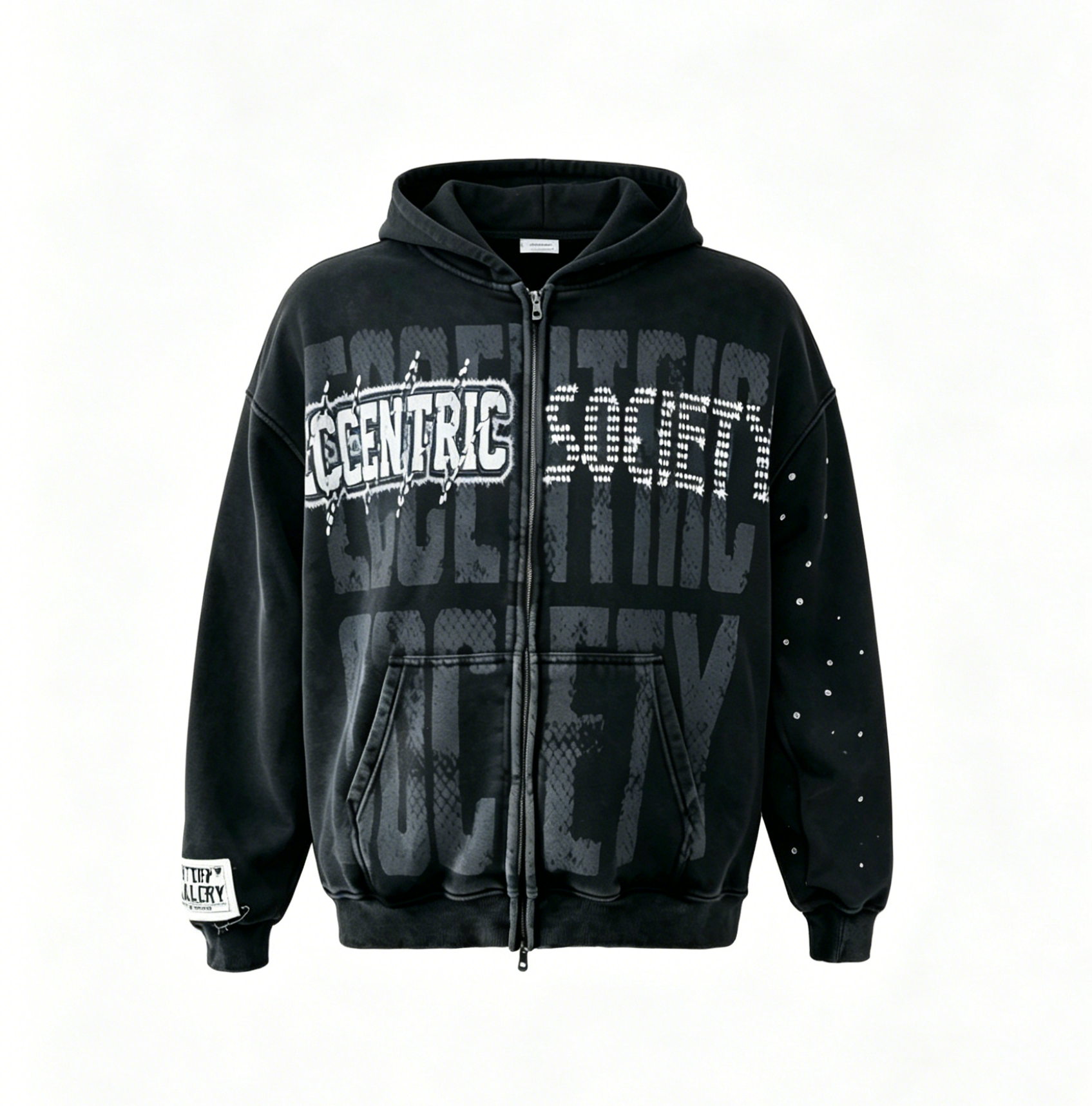 Rhinestone Zip up Hoodie