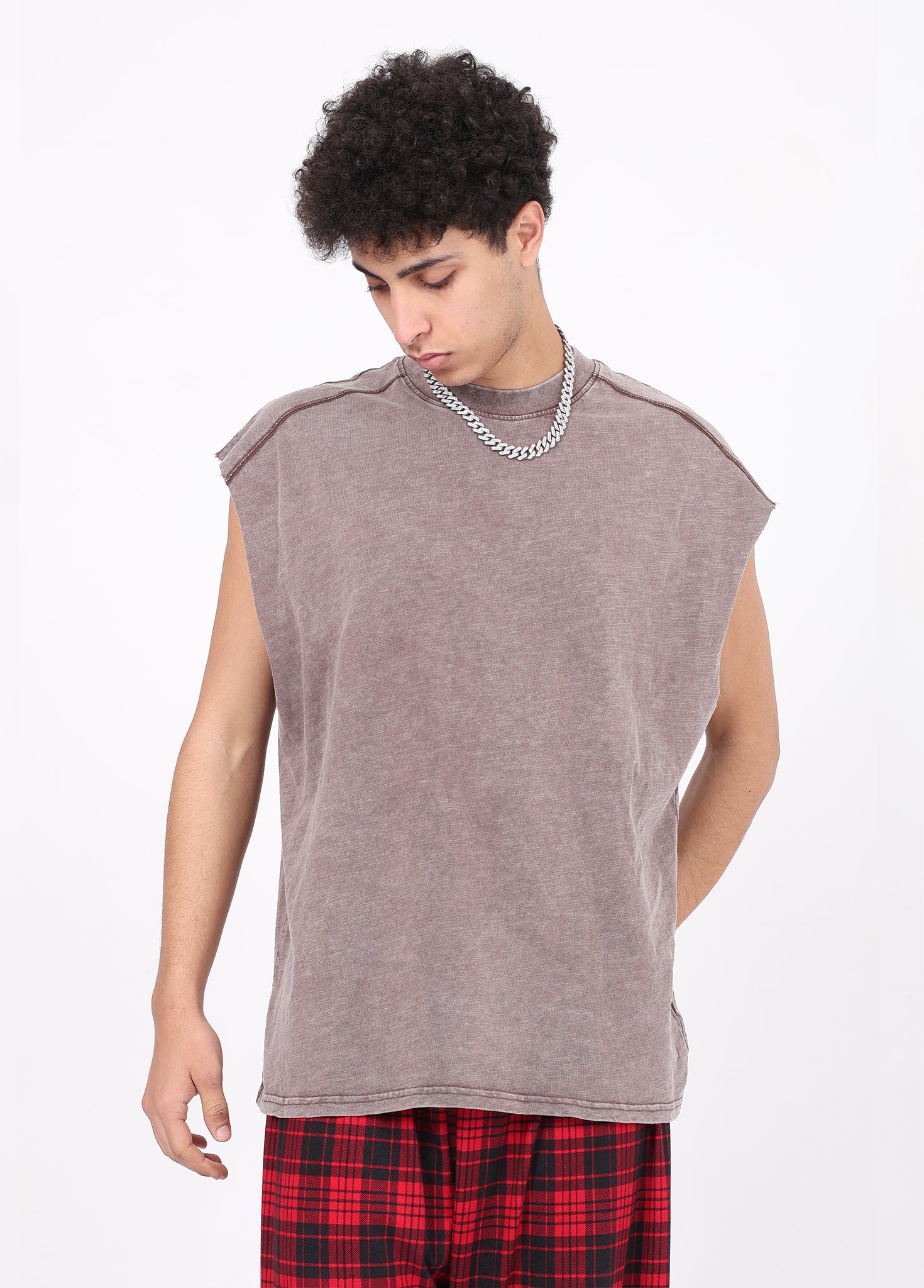 Spliced Metal Rivets Vest