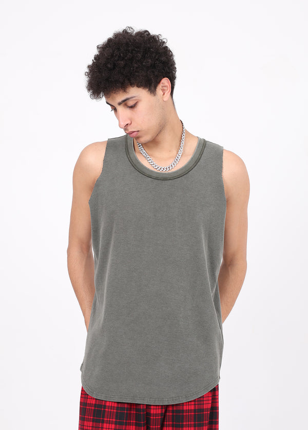 Raw-Edge Reverse stitching Vest