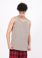 Raw-Edge Reverse stitching Vest