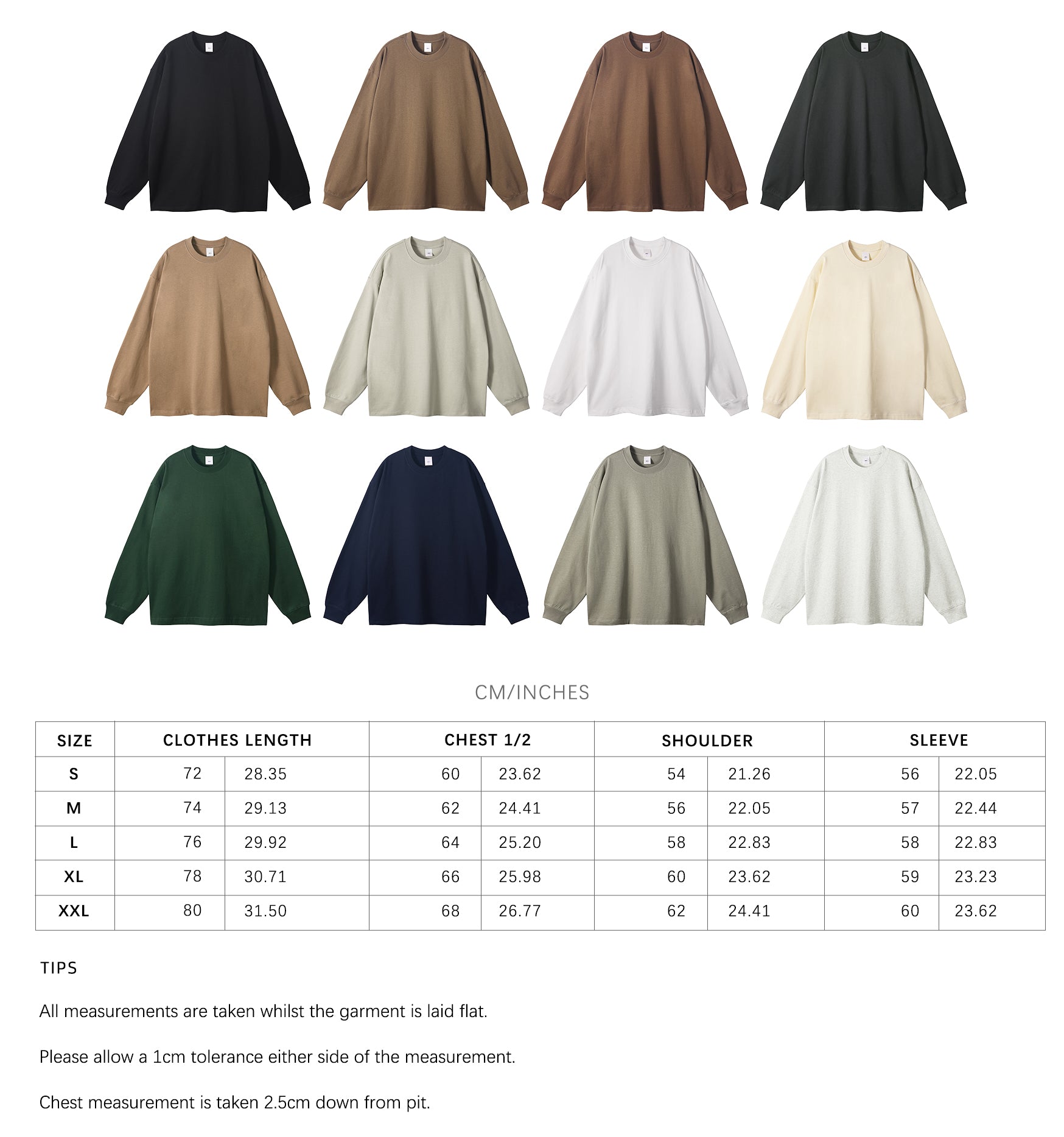 Custom Blank Graphic T-Shirt 305g Cotton Oversized T-Shirt Long Sleeve Blank Heavyweight Big and Tall T-Shirts