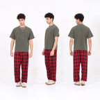 Henley Neck Batik Waffle Knit T-shirt