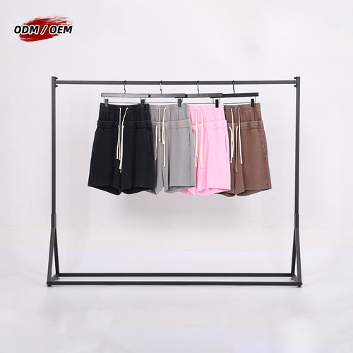 320GSM Men's Vintage Washed Double Waistband Shorts with Snowflake Distressed Finish, Dual Waistband, West Coast Inspired Design