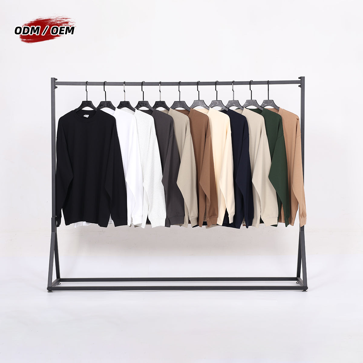 Custom Blank Graphic T-Shirt 305g Cotton Oversized T-Shirt Long Sleeve Blank Heavyweight Big and Tall T-Shirts