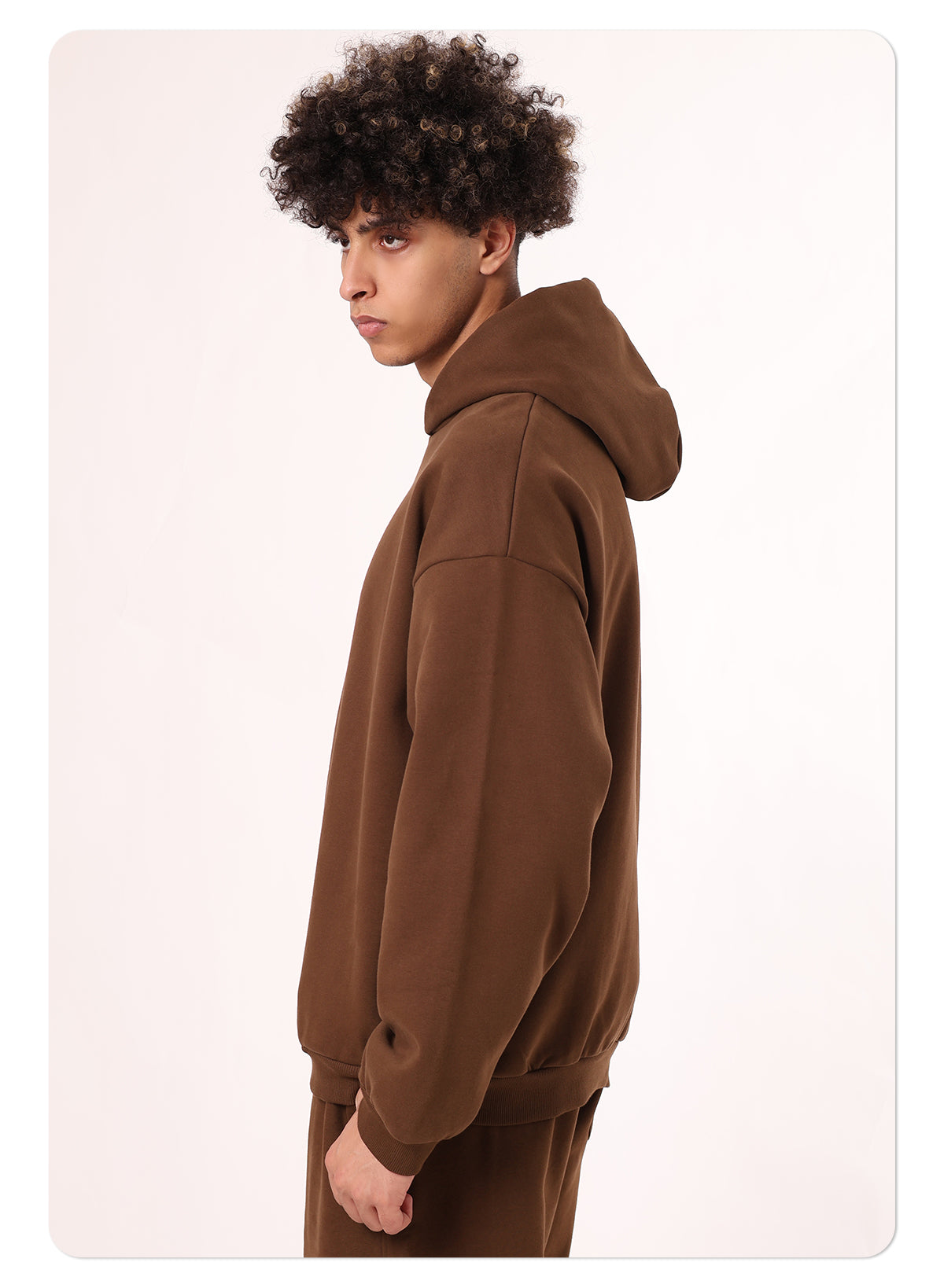 Solid color casual winter pullover hoodie fleece lined hidden pocket oversized basic design digital printing polyester/cotton