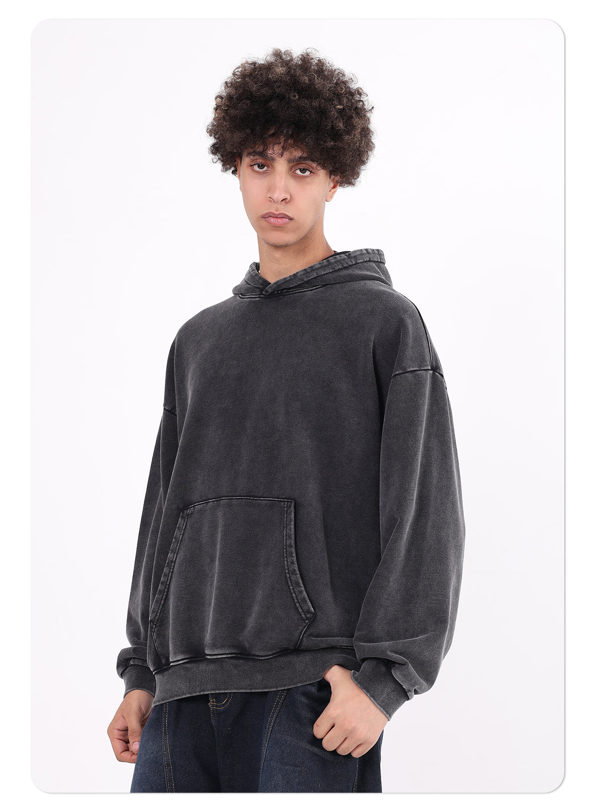 Vintage Heavyweight 100% Cotton 430GSM Batik Hoodie American-Style Casual Streetwear Men's Washed Hoodie for Winter