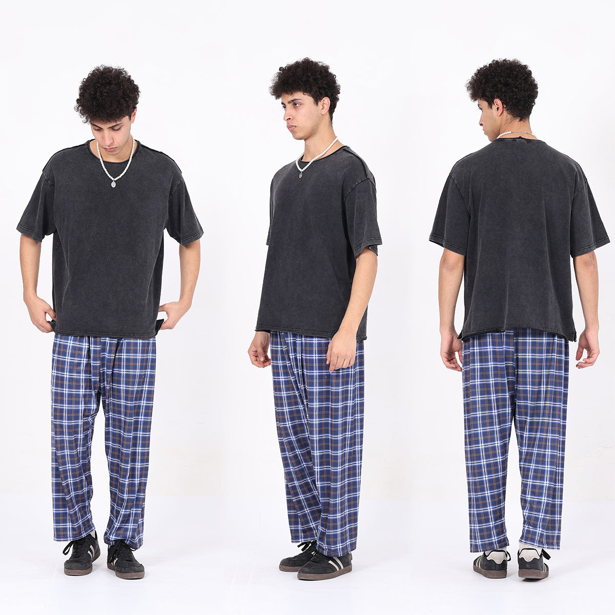 men's snowflake washed slub bamboo cotton t-shirt distressed vintage rolled hem loose-fit short sleeve casual retro t-shirt