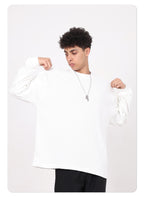 Men's High-Quality Breathable Waffle 330GSM Round-neck Loose-Fitting Casual Long-sleeved T-shirt