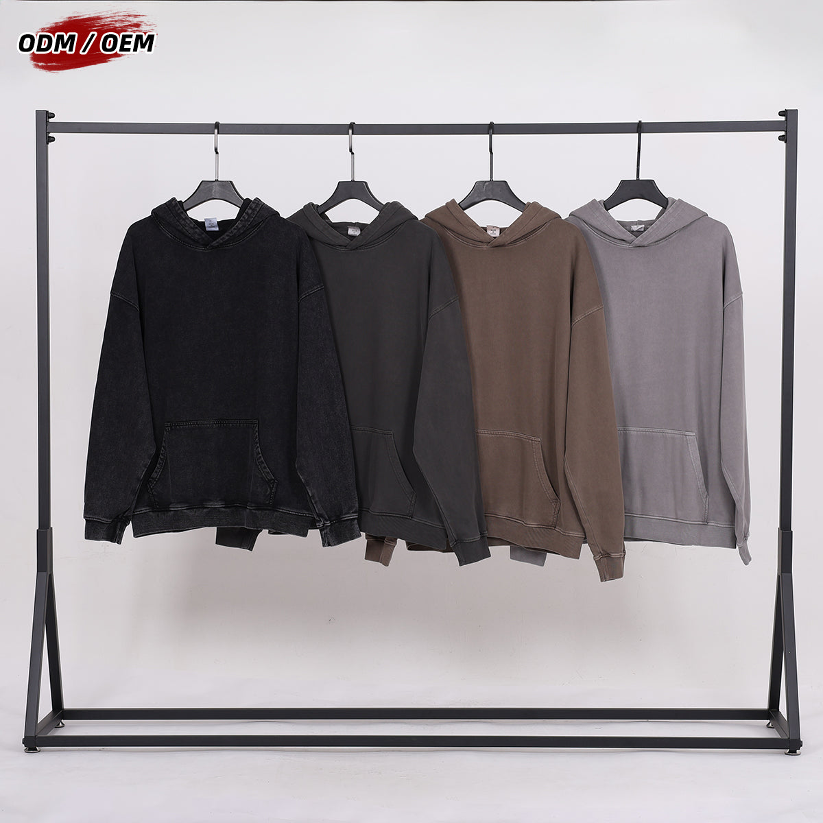 Heavyweight 480g Cotton Batik Hoodie Vintage Custom Washed Pullover Streetwear Men's Loose Hoodie for Winter