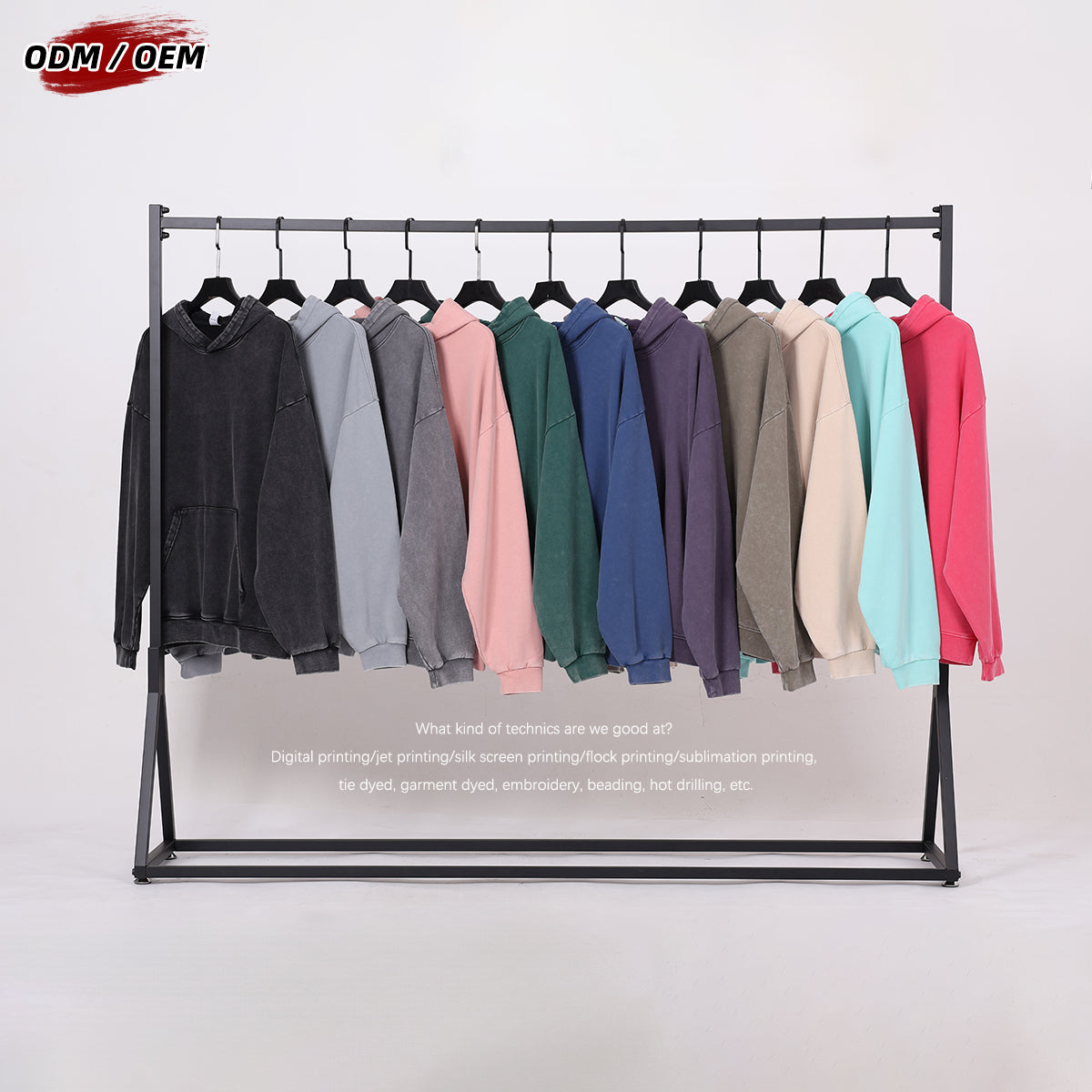 Vintage Heavyweight 100% Cotton 430GSM Batik Hoodie American-Style Casual Streetwear Men's Washed Hoodie for Winter