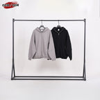 男士复古冬季 385 克重抓绒拉链连帽衫锁针刺绣前开拉链卫衣