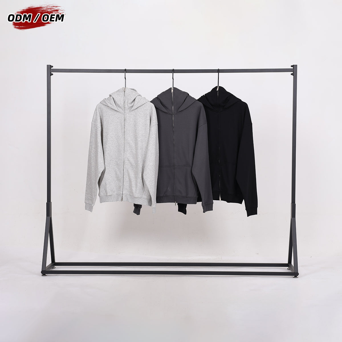 Dustproof Hidden Face Mask Silhouette Sports Zipper-up Hoodie