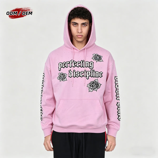 Skull Graphic Rhinestone Hoodie