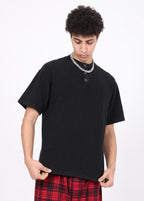 Henley Neck Batik Waffle Knit T-shirt