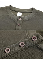 Henley Neck Batik Waffle Knit T-shirt