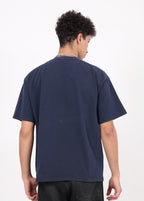 Rib Knit Patchwork Azur Wash Tee