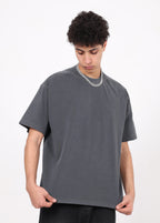 Rib Knit Patchwork Azur Wash Tee