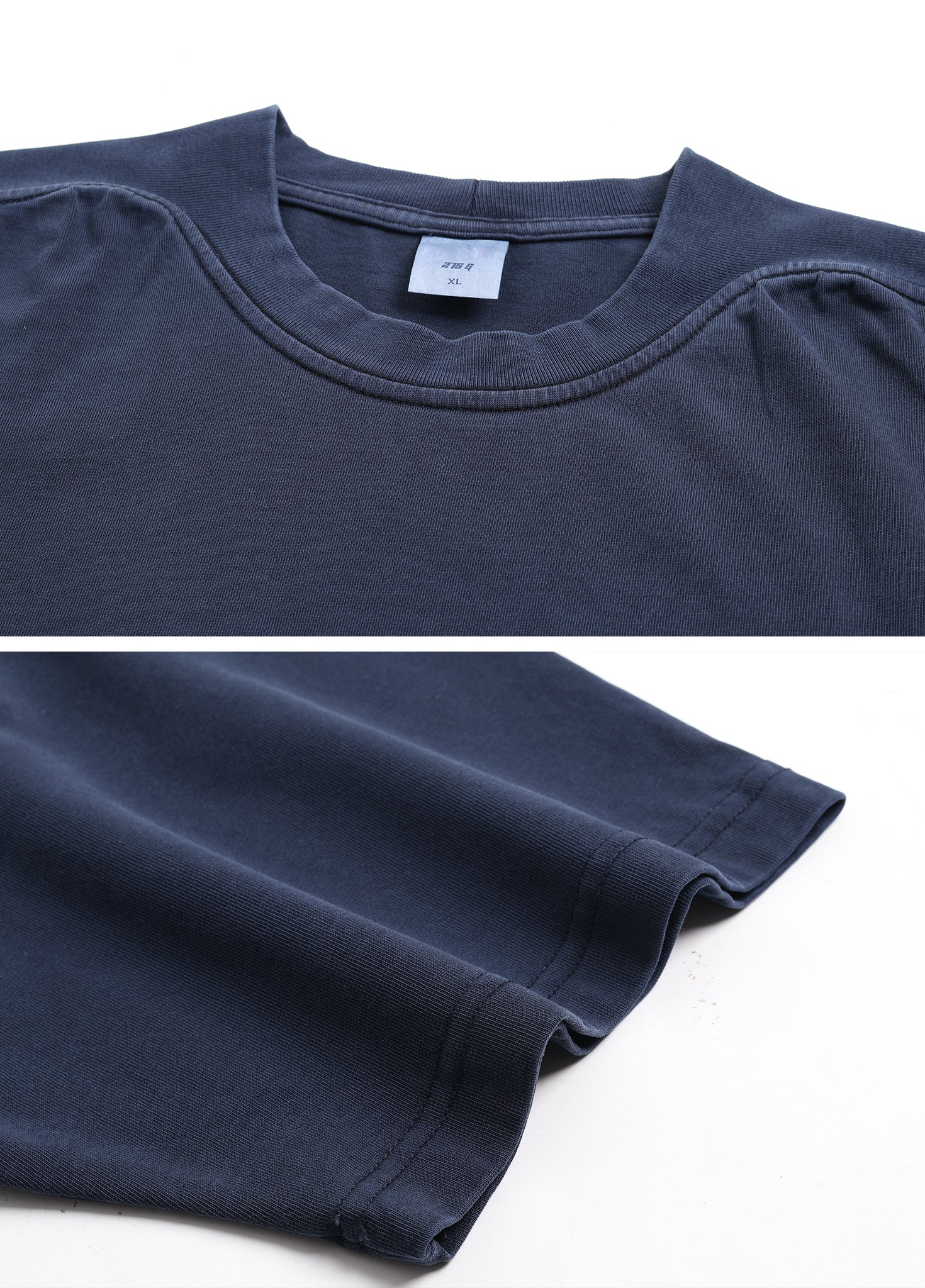Rib Knit Patchwork Azur Wash Tee