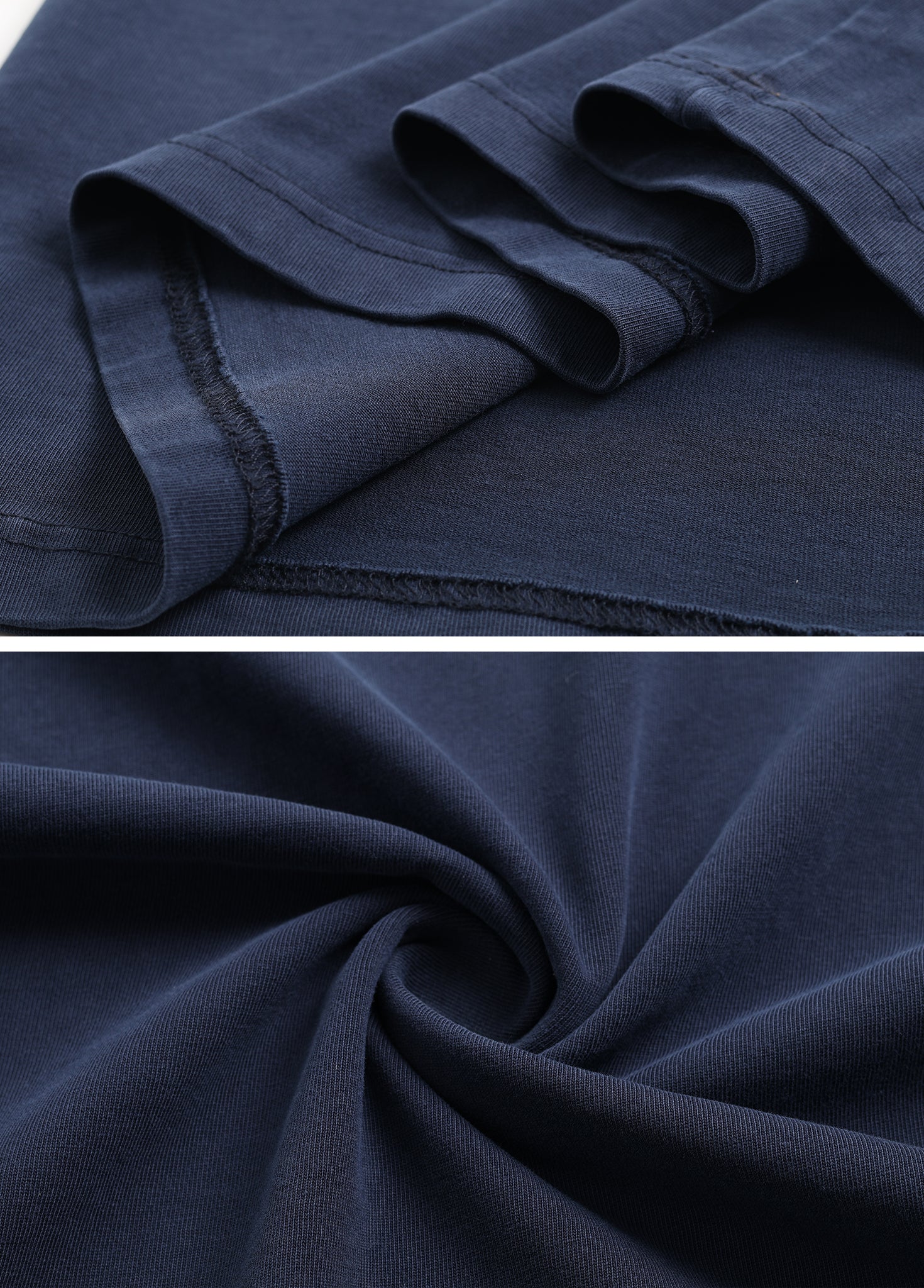 Rib Knit Patchwork Azur Wash Tee