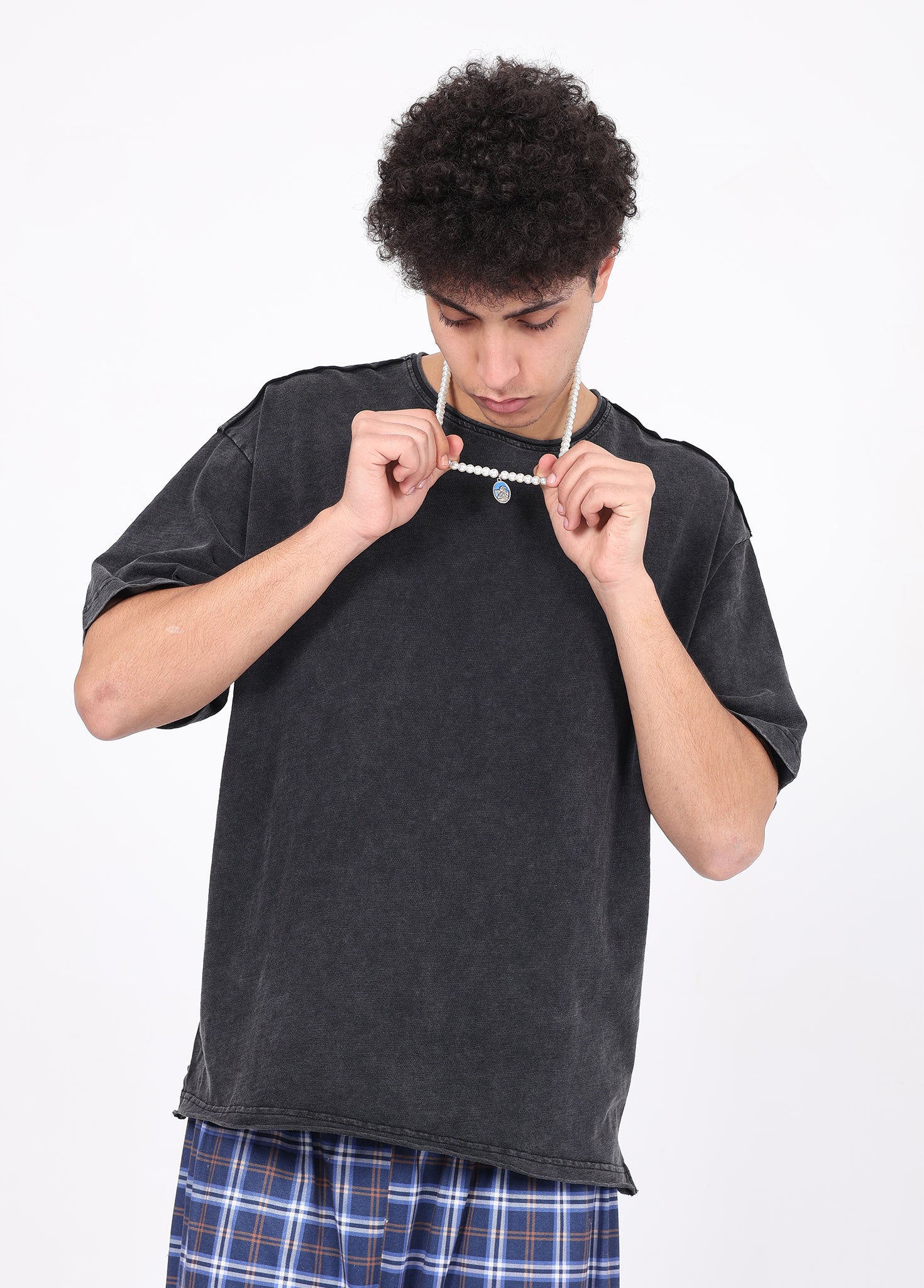 Rolled hem bamboo cotton t-shirt