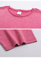 Rolled hem bamboo cotton t-shirt