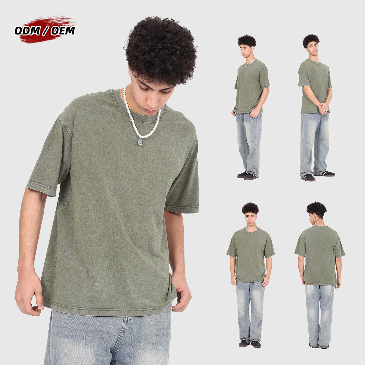 230G Heavyweight Pigment Dyed Washed Vintage Tee Relaxed Drop Shoulder Oversized Fit Cotton T-shirt