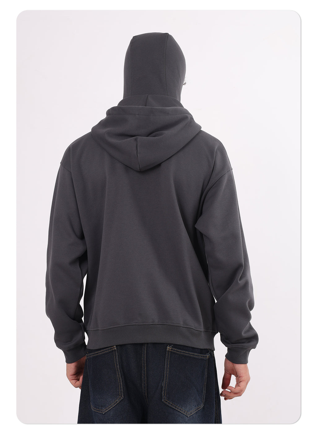 Dustproof Hidden Face Mask Silhouette Sports Zipper-up Hoodie