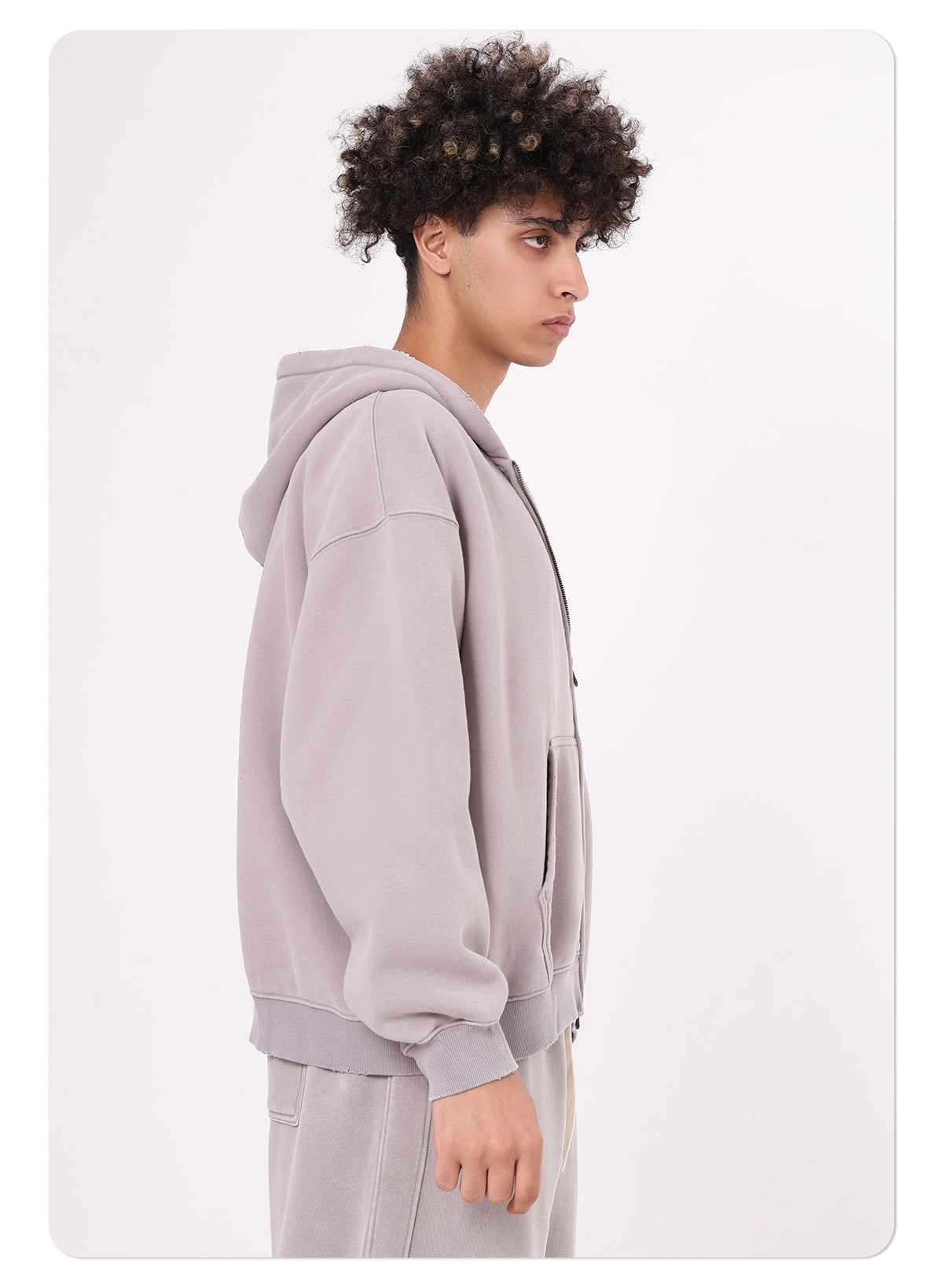 Custom Vintage Washed Hoodie Batik 370GSM Boxy Zipper-up Fleece Hoodie Men's Hooded Collar Coat for Winter