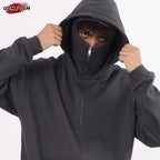 Dustproof Hidden Face Mask Silhouette Sports Zipper-up Hoodie