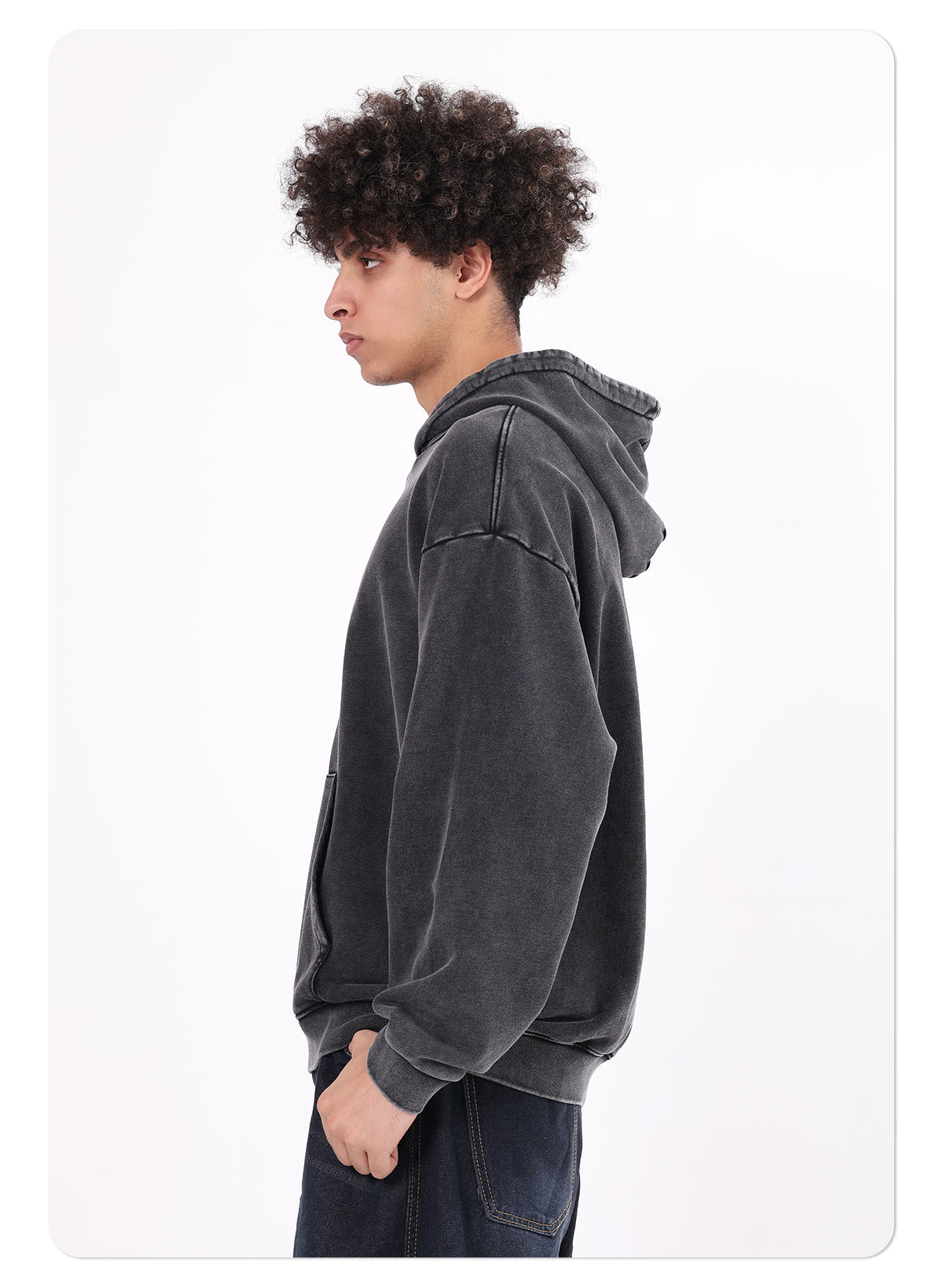 Vintage Heavyweight 100% Cotton 430GSM Batik Hoodie American-Style Casual Streetwear Men's Washed Hoodie for Winter