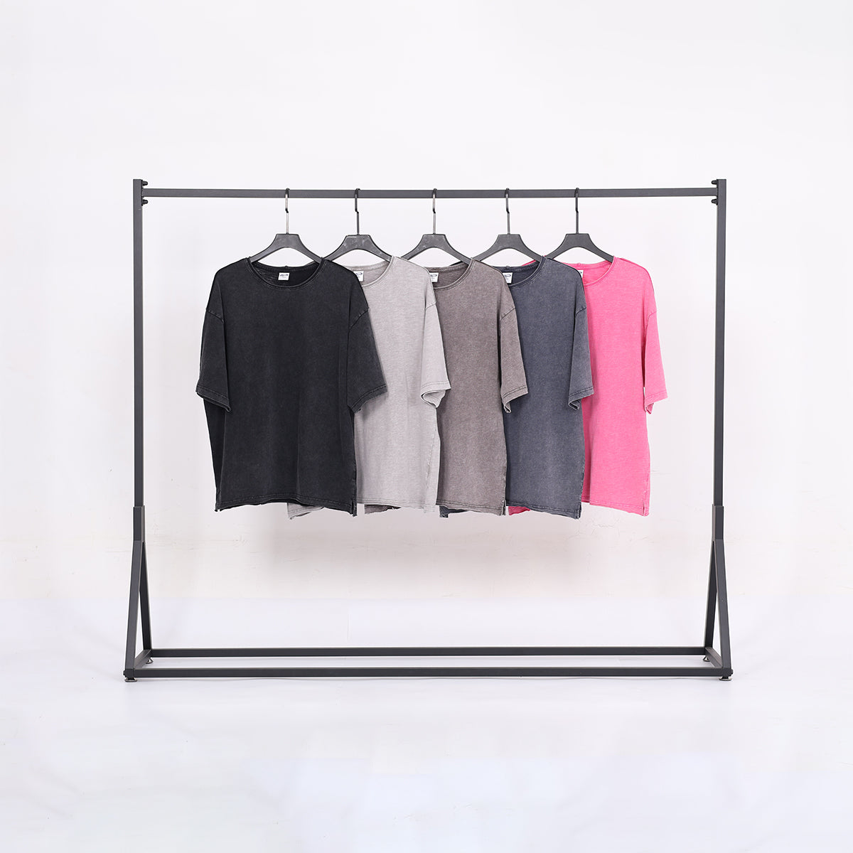 men's snowflake washed slub bamboo cotton t-shirt distressed vintage rolled hem loose-fit short sleeve casual retro t-shirt