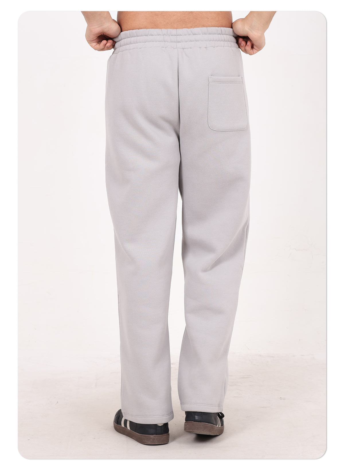 Men's 350GSM Hip Hop Casual Trousers Solid Loose Sports Pants Fleece Straight-Leg Pants Custom Printed Logo Pants