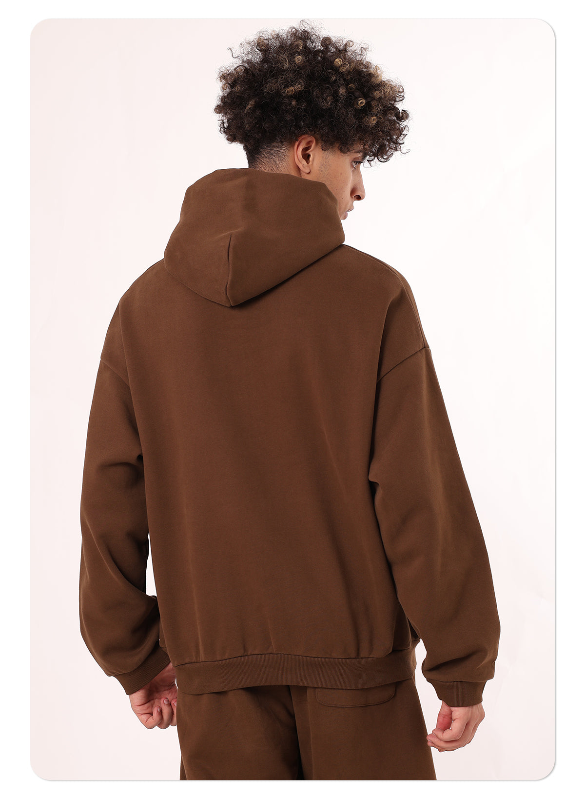 Solid color casual winter pullover hoodie fleece lined hidden pocket oversized basic design digital printing polyester/cotton