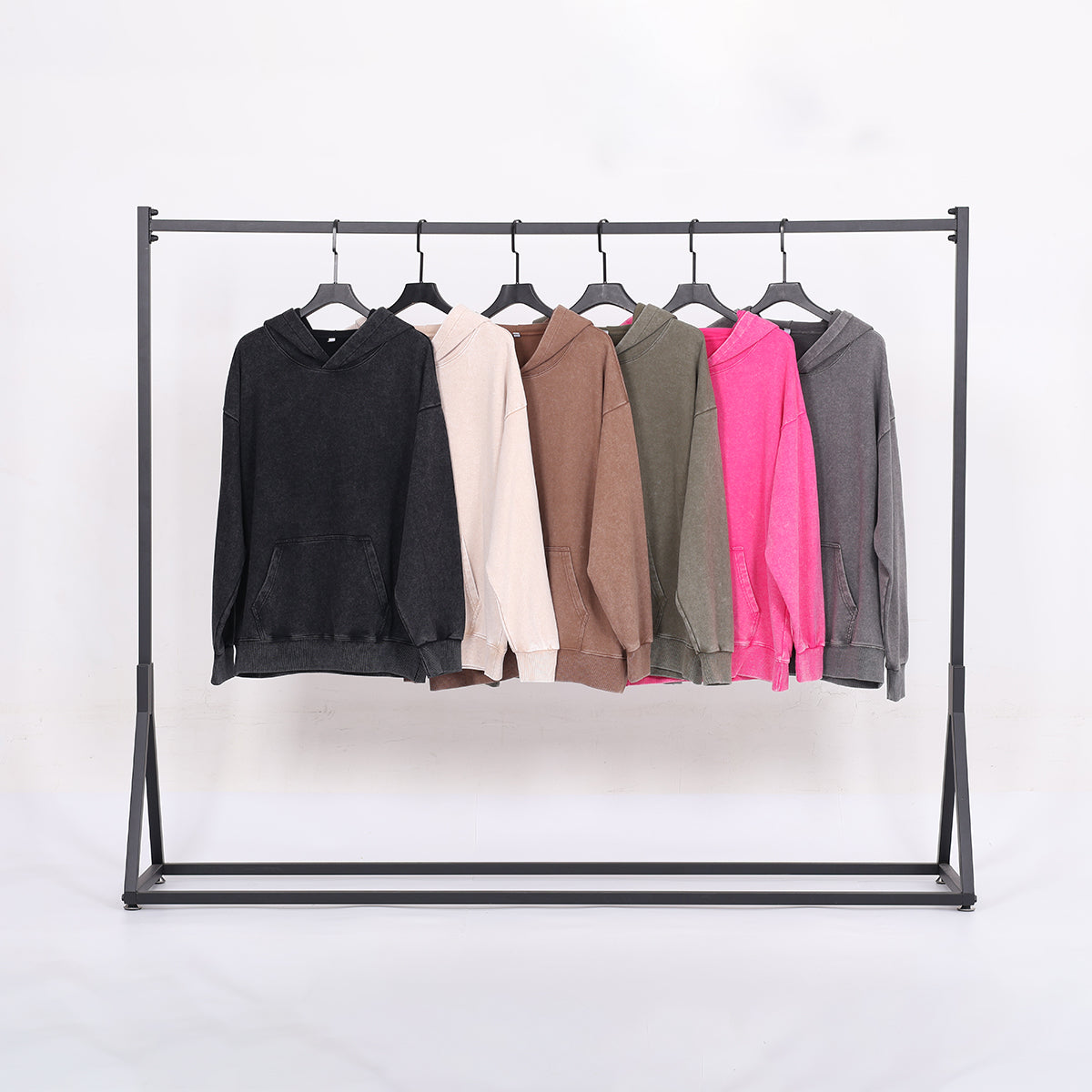 350GSM 80% Cotton Distressed Oversized Hooded Sweatshirt Drop-shoulder Sleeve Vintage Washed Looped Pile Hoodies