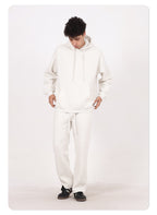 Men's 350GSM Hip Hop Casual Trousers Solid Loose Sports Pants Fleece Straight-leg Pants Custom Printed Logo Pants