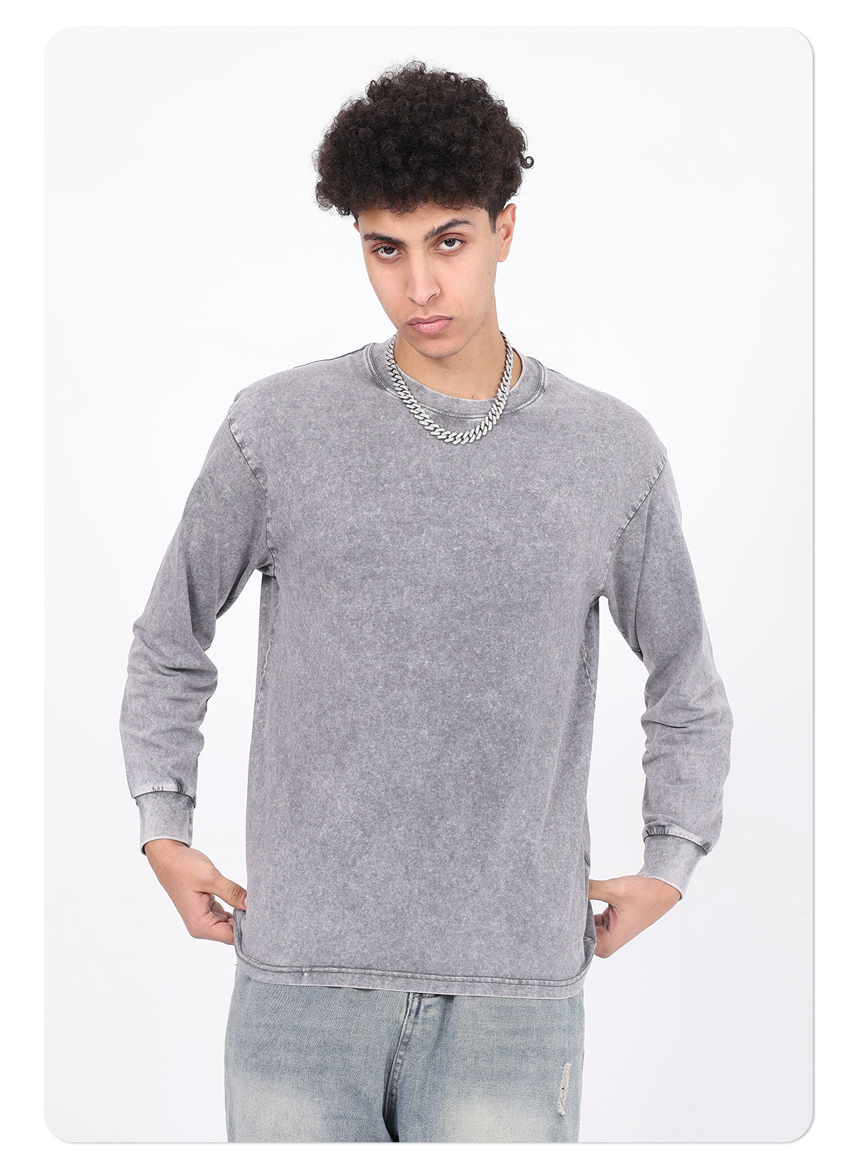 Vintage distressed long-sleeve t-shirt
