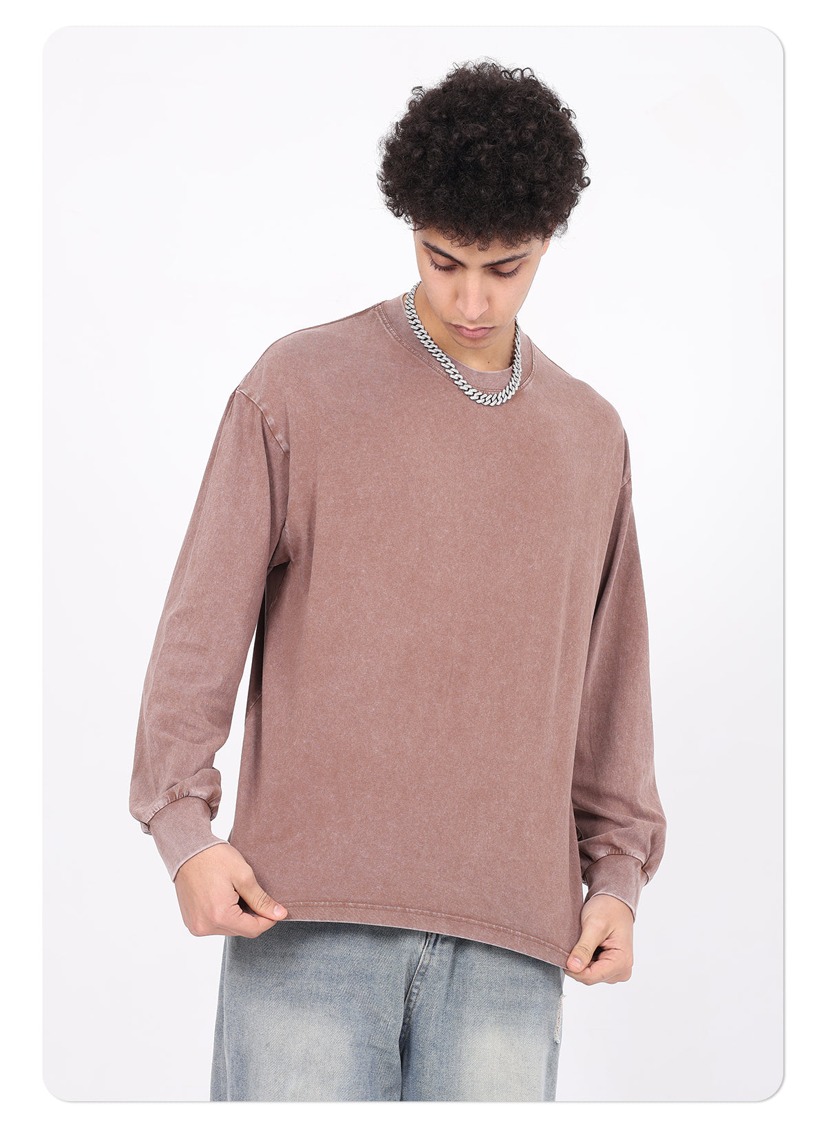 Vintage distressed long-sleeve t-shirt